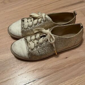 Gold sparkle shoes